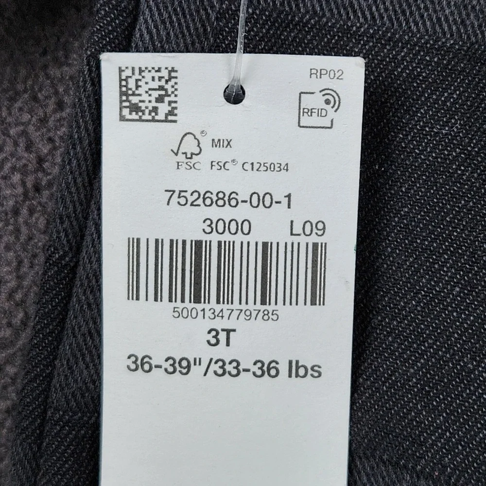 Old Navy‎ Twill Pocket Shirt Boys 3T Black Checkered Long Sleeve Button Up